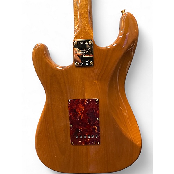 Used Fender artisan maple burly stratocaster natural Solid Body Electric Guitar