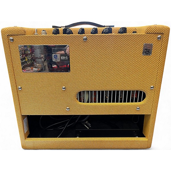 Used Fender Blues Junior Lacquered Tweed 15W 1x12 Jensen C12-N Tube Guitar Combo Amp