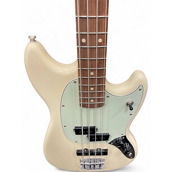 Used Fender Mustang Bass Olympic White Electric Bass Guitar