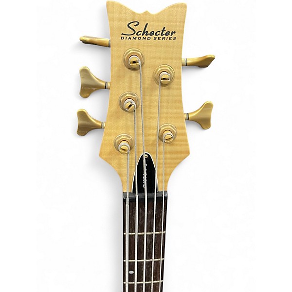 Used Schecter Guitar Research Stiletto Custom 5 String Natural Electric Bass Guitar
