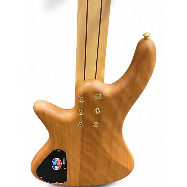 Used Schecter Guitar Research Stiletto Custom 5 String Natural Electric Bass Guitar