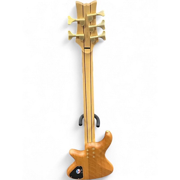 Used Schecter Guitar Research Stiletto Custom 5 String Natural Electric Bass Guitar