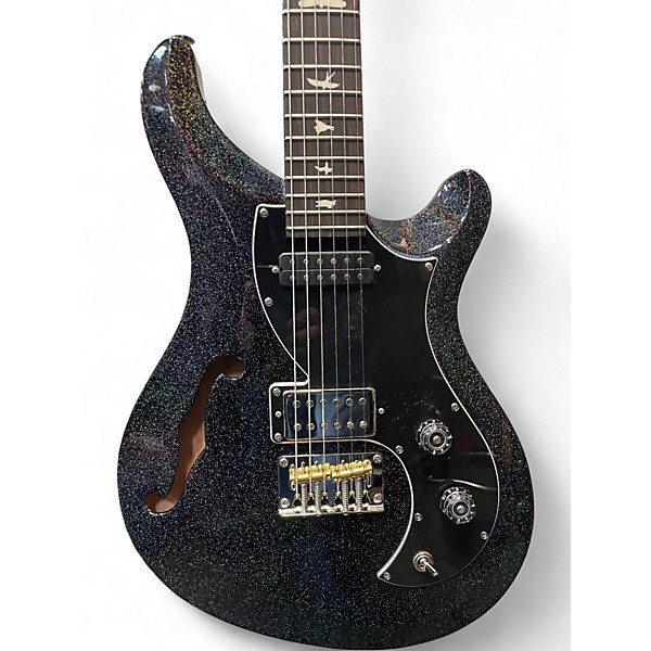 Used 2025 PRS s2 vela semi-hollowbody black rainbow hollow flake Hollow Body Electric Guitar