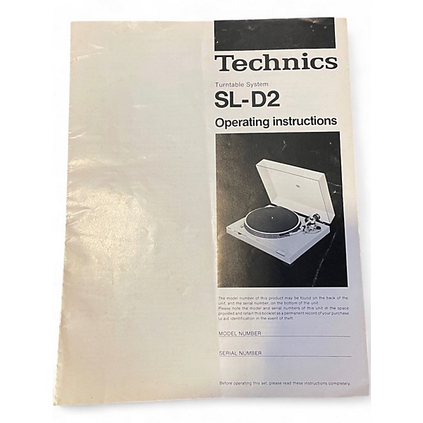 Used Technics SLD2 (WITH AUDIO TECHNICA SERIES VIII CARTRIDGE) Turntable