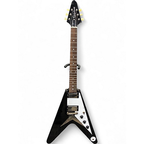 Used Epiphone FLYING V Ebony Solid Body Electric Guitar