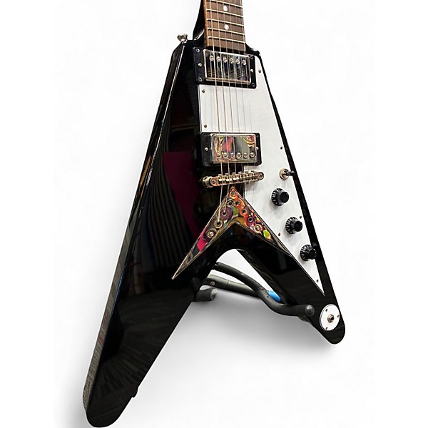 Used Epiphone FLYING V Ebony Solid Body Electric Guitar