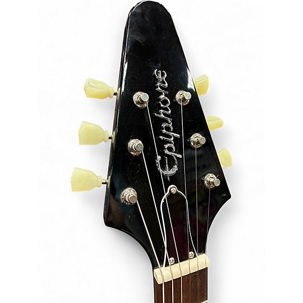 Used Epiphone FLYING V Ebony Solid Body Electric Guitar
