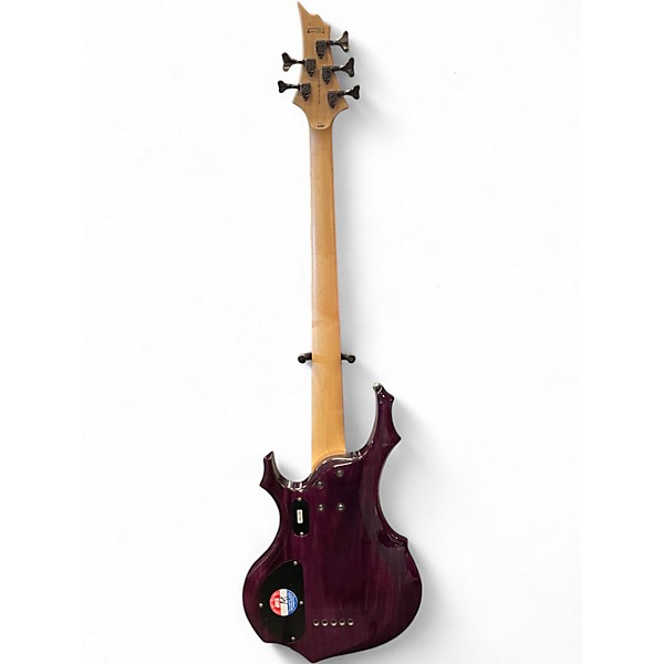 Used ESP LTD F155DX 5 String Trans Purple Electric Bass Guitar