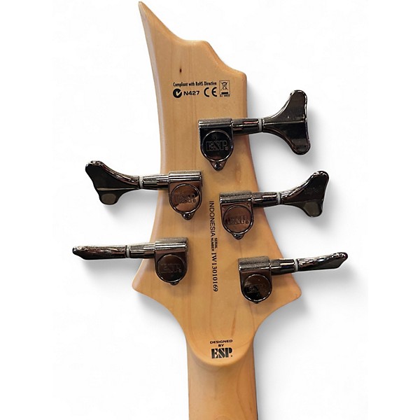 Used ESP LTD F155DX 5 String Trans Purple Electric Bass Guitar