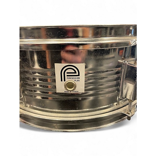 Used Percussion Plus 14in STEEL SNARE Silver Drum