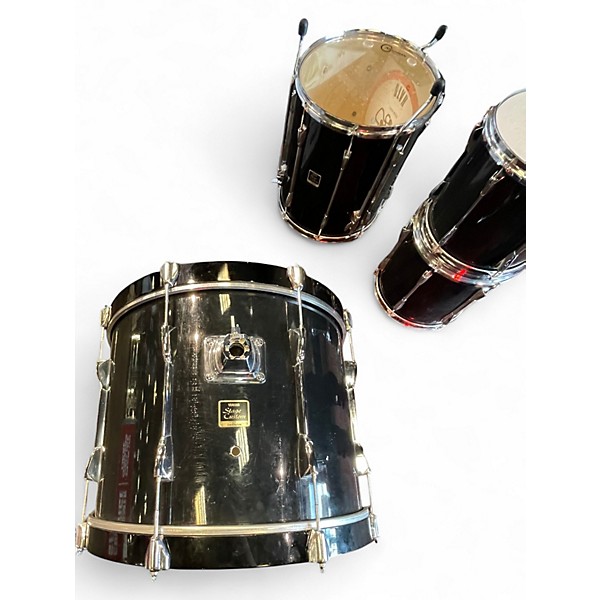 Used Yamaha 4 Piece STAGE CUSTOM 4 PIECE BLACK BLACK Drum Kit
