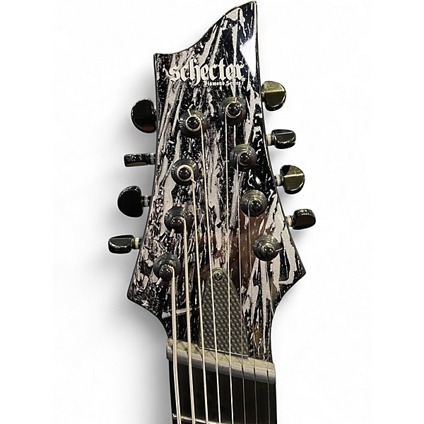 Used Schecter Guitar Research C8 MULTISCALE SILVER MOUNTAIN BLOOD MOON Solid Body Electric Guitar