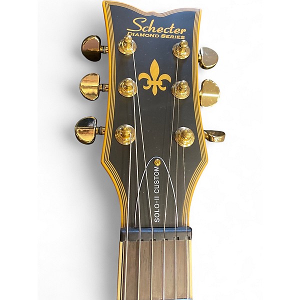 Used Schecter Guitar Research Solo-II Custom Black Solid Body Electric Guitar