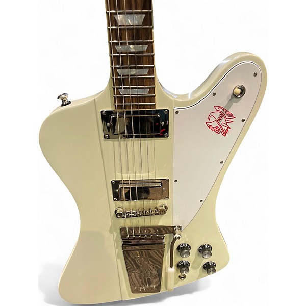 Used Epiphone 1963 Firebird V Reissue with Maestro Vibrola Polaris White Solid Body Electric Guitar