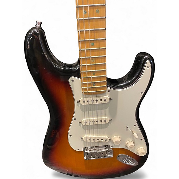 Used Fender American Deluxe Stratocaster 3 Tone Sunburst Solid Body Electric Guitar