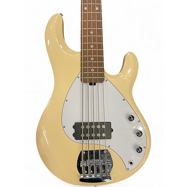 Used Sterling by Music Man StingRay 5 Vintage White Electric Bass Guitar