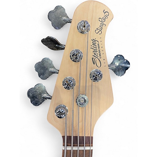 Used Sterling by Music Man StingRay 5 Vintage White Electric Bass Guitar