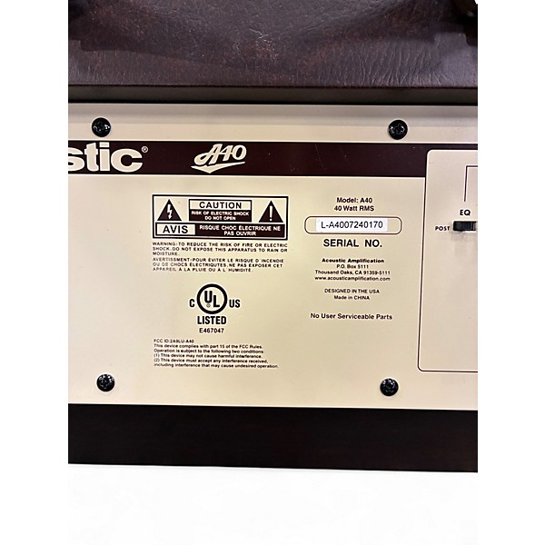 Used Acoustic A40 40W Acoustic Guitar Combo Amp