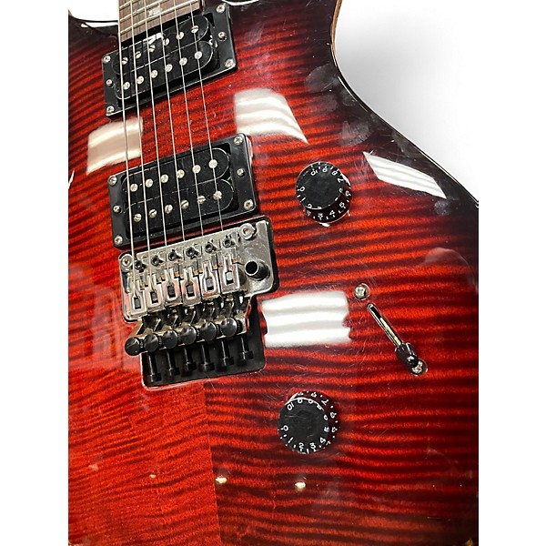 Used PRS SE Custom 24 Floyd Dark Cherry Burst Solid Body Electric Guitar