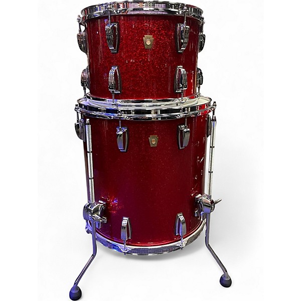Used Ludwig 3 Piece Classic Maple red sparkle Drum Kit