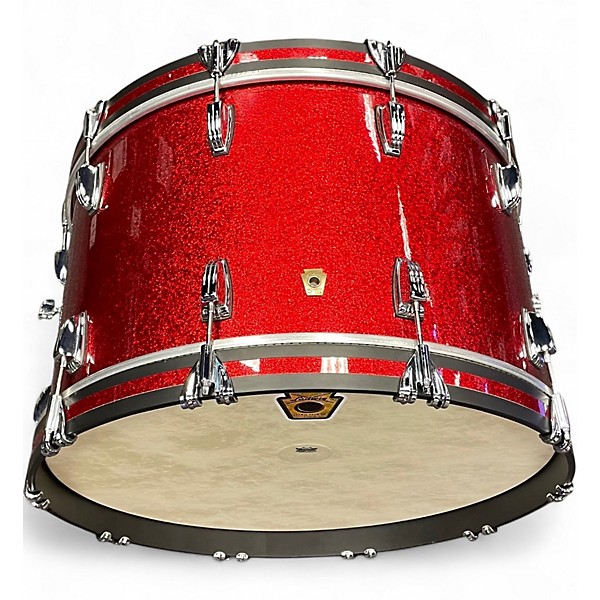 Used Ludwig 3 Piece Classic Maple red sparkle Drum Kit