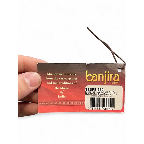 Used Banjira 5in tbspe-550 tabla stainless steel and brown Drum