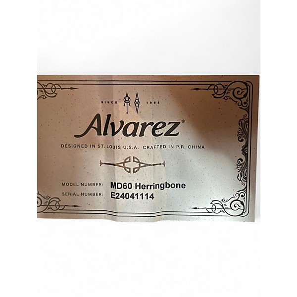 Used Alvarez MD6O HERRINGBONE Natural Acoustic Guitar