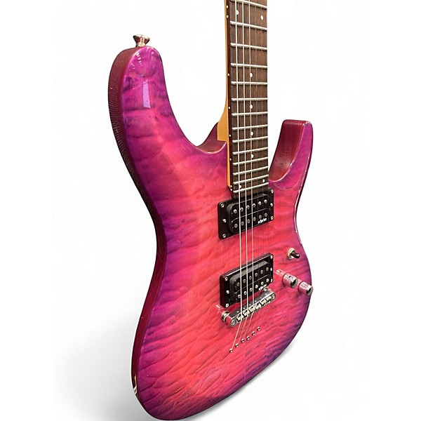 Used Schecter Guitar Research C6 Plus Magenta Solid Body Electric Guitar