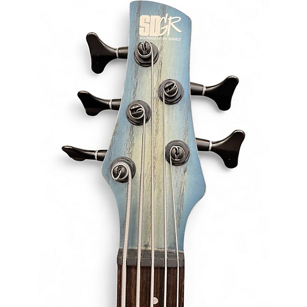 Used Ibanez SR605 5 String Blue Burst Electric Bass Guitar