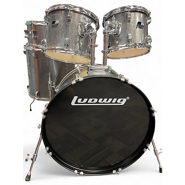 Used Ludwig 5 Piece Backbeat Silver Sparkle Drum Kit