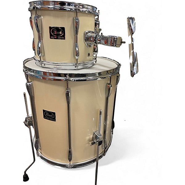 Used Pearl 5 Piece Export Antique White Drum Kit