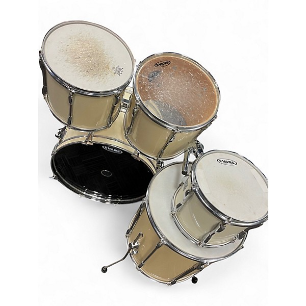 Used Pearl 5 Piece Export Antique White Drum Kit