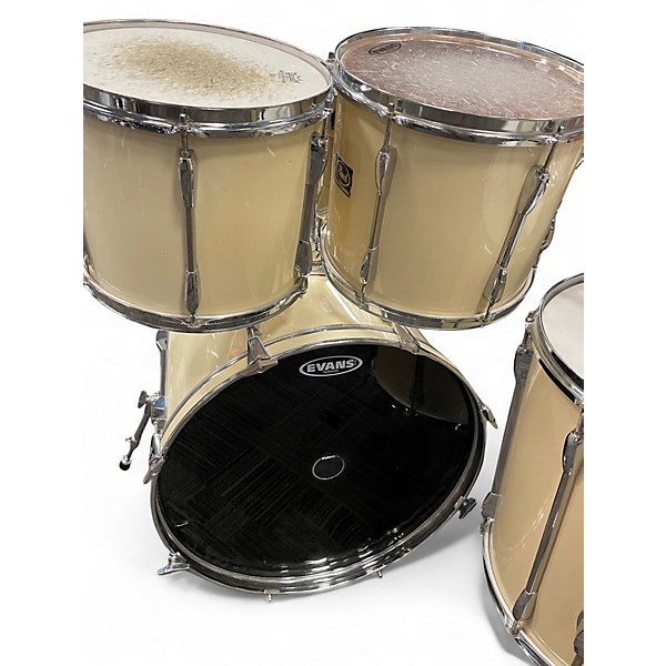 Used Pearl 5 Piece Export Antique White Drum Kit