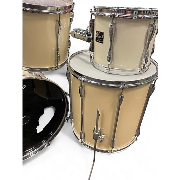 Used Pearl 5 Piece Export Antique White Drum Kit