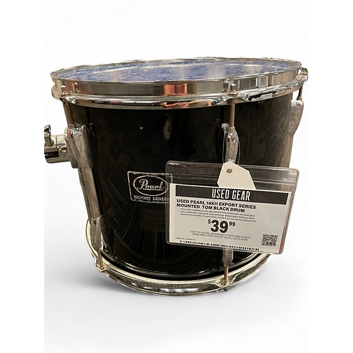 Used Pearl 14X11 Export Series Mounted Tom Black Drum Black 218