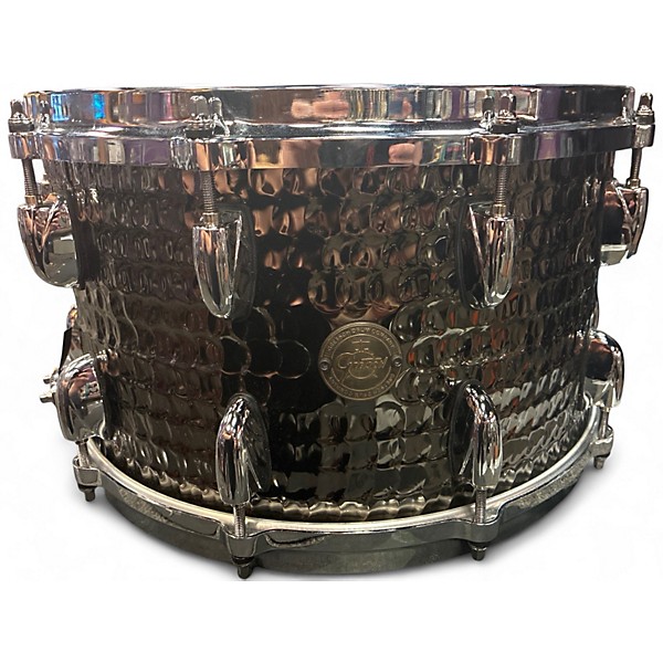 Used Gretsch Drums 14in Hammered Steel Snare 14x8 Black Steel Drum