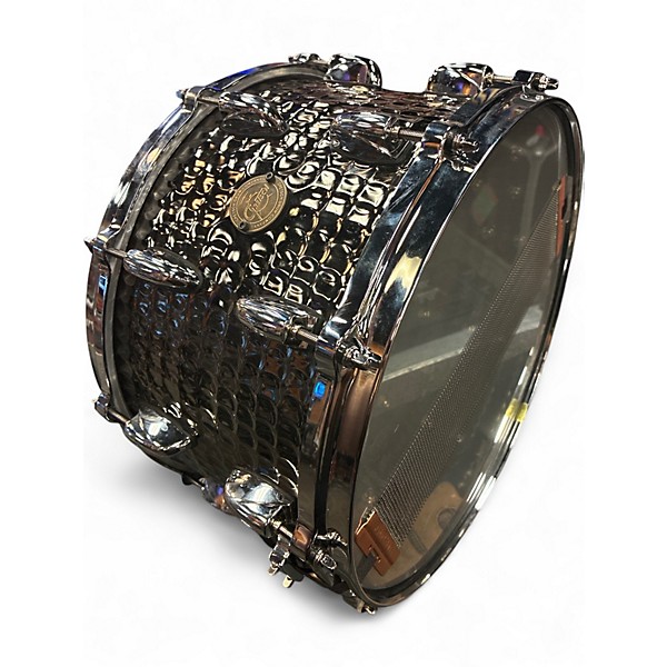 Used Gretsch Drums 14in Hammered Steel Snare 14x8 Black Steel Drum