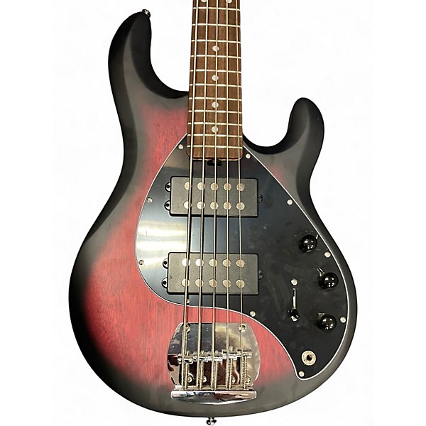 Used Sterling by Music Man Stingray 5 Crimson Red Burst Electric Bass Guitar