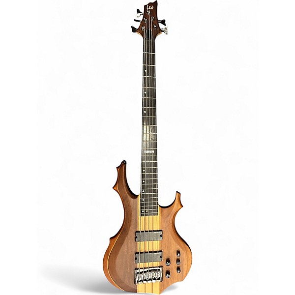 Used ESP LTD F5E 5 String Natural Electric Bass Guitar