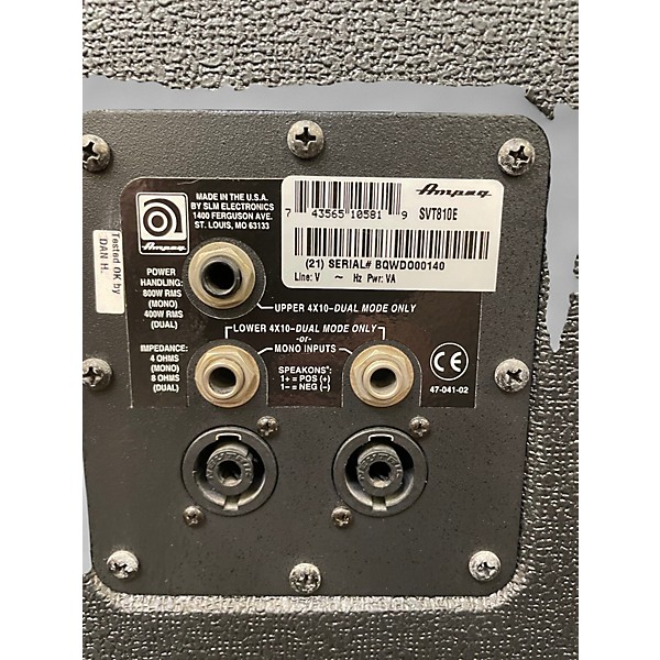Used Ampeg SVT810E 800W 8x10 Bass Cabinet