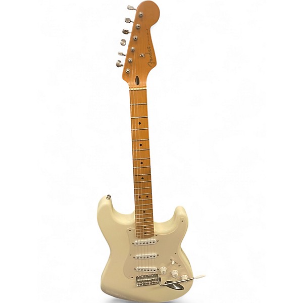 Used Fender Artist Series Jimmie Vaughan Tex-Mex Stratocaster Olympic White Solid Body Electric Guitar