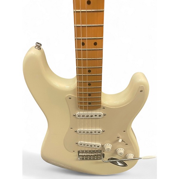 Used Fender Artist Series Jimmie Vaughan Tex-Mex Stratocaster Olympic White Solid Body Electric Guitar