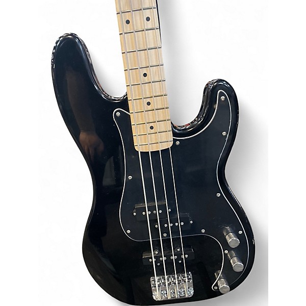 Used Squier Percussion bass Black Electric Bass Guitar