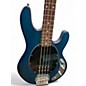 Used Sterling by Music Man Sub 4 Blue Electric Bass Guitar