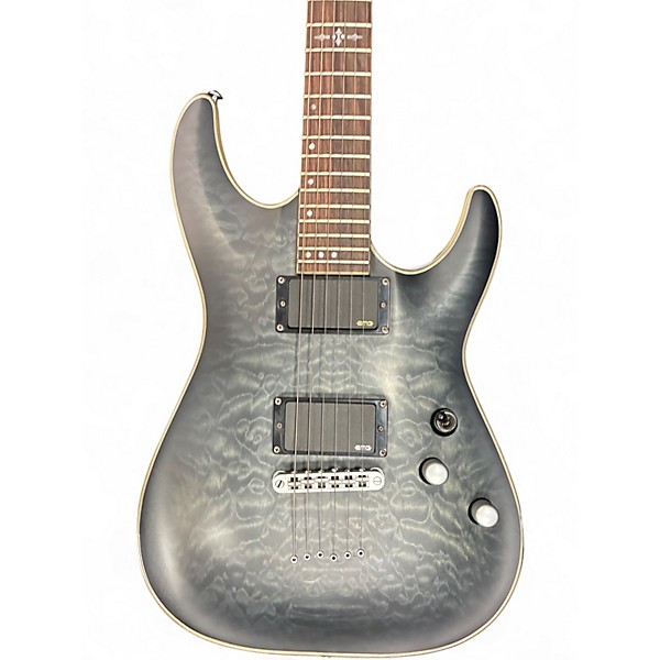 Used Schecter Guitar Research C1 Platinum Translucent Black Solid Body Electric Guitar