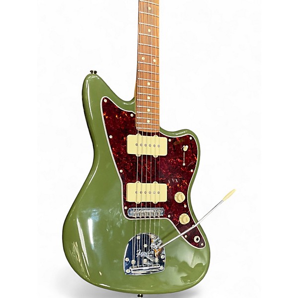 Used 2021 Fender Jazzmaster Olive Green  Solid Body Electric Guitar