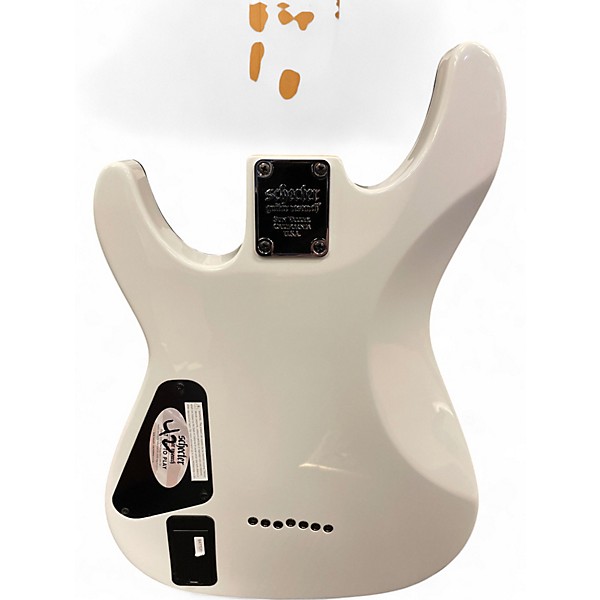 Used Schecter Guitar Research Demon 7 String White Solid Body Electric Guitar