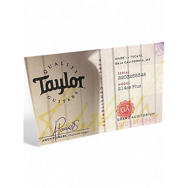 Used Taylor 214CE PLUS Natural Acoustic Electric Guitar