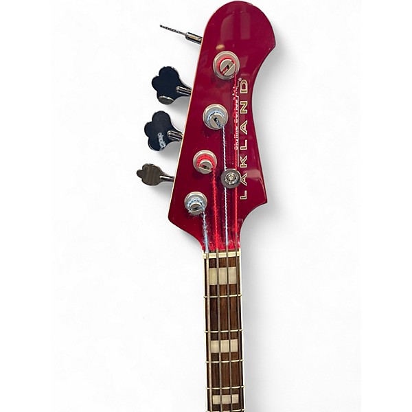 Used Lakland 44-64 Skyline Series Duck Dunn Custom Candy Apple Red Metallic Electric Bass Guitar