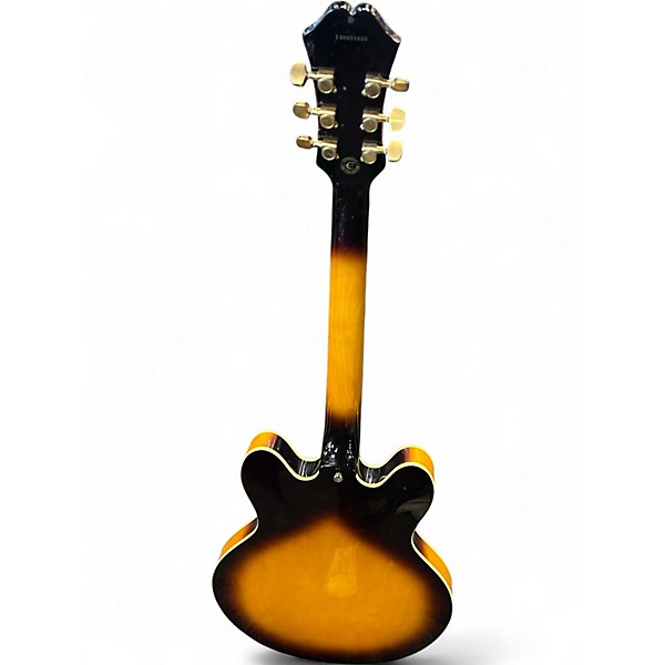 Used Epiphone Dot Deluxe Flametop Vintage Sunburst Hollow Body Electric Guitar